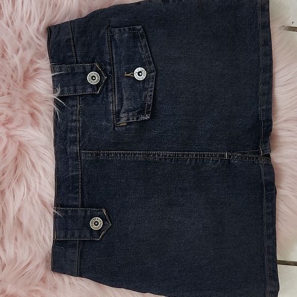 VINTAGE Y2K!! NWOT BONGO DENIM MICRO-MINI SKIRT-0 - Picture 2 of 7